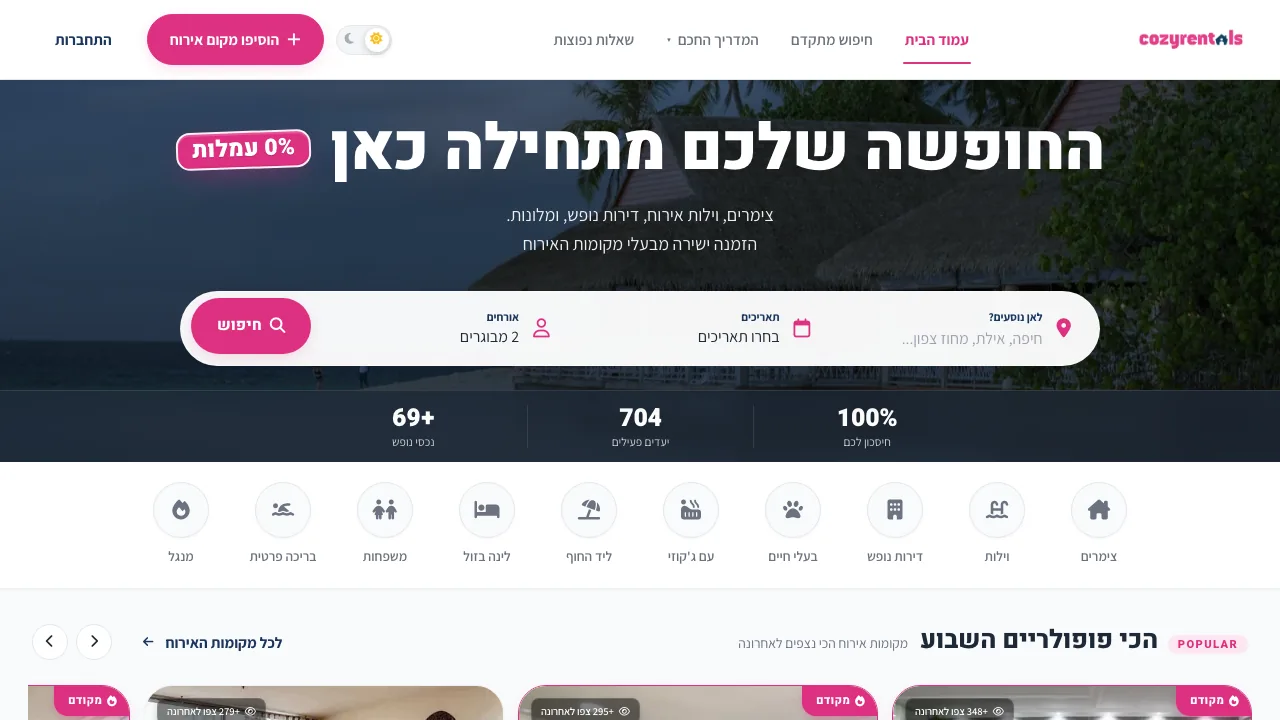 CozyRentals - Israeli vacation rental portal
